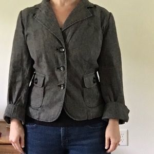 Charcoal Gray Linen Blazer Size 18